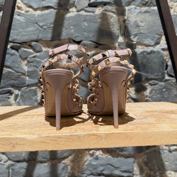 Valentino Poudre Leather Rockstud Caged Pumps - Picture 4 of 10